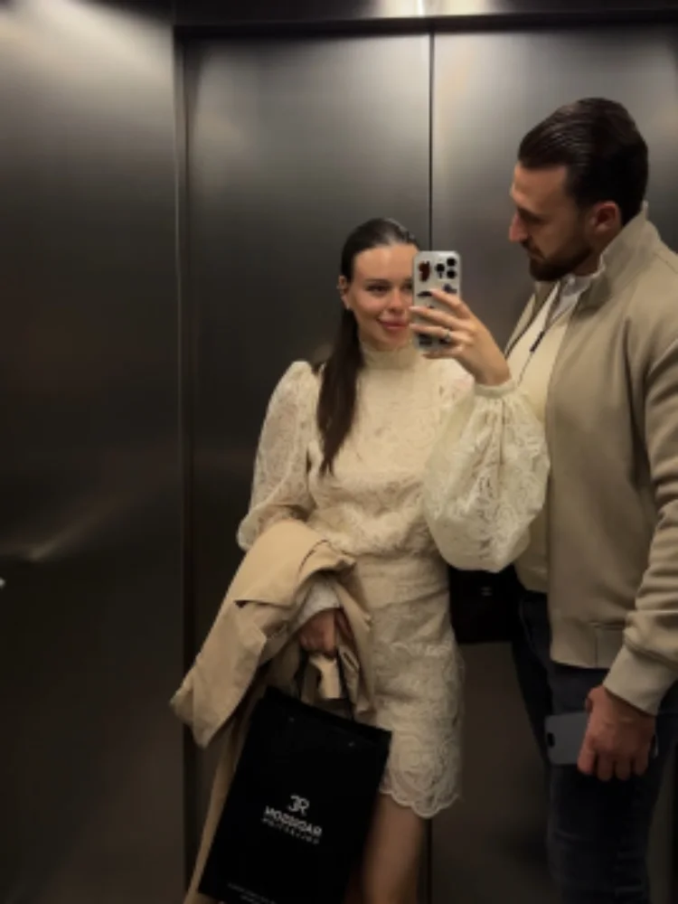 فستان نسائي أنيق مفرغ من الدانتيل فستان قصير أنيق بياقة عالية وأكمام طويلة مضيئة فساتين جديدة للسيدات للحفلات الليلية والنوادي #6