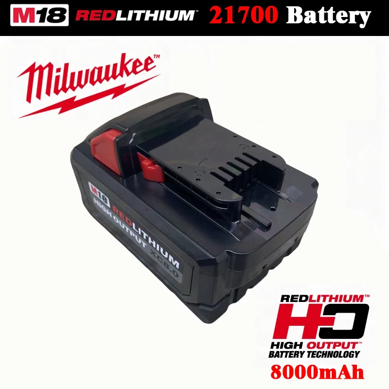 

Высокопроизводительная литиевая батарея Milwaukee M18 18В 8.0Ач XC 21700 с увеличенным сроком службы для беспроводных инструментов Milwaukee