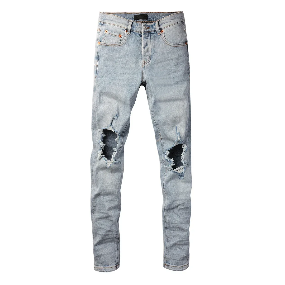 Men's Vintage High-Waist Skinny Jeans 2025 Denim Trousers Low-Rise Repairable Top Quality Streetwear Pants by Brand 9006