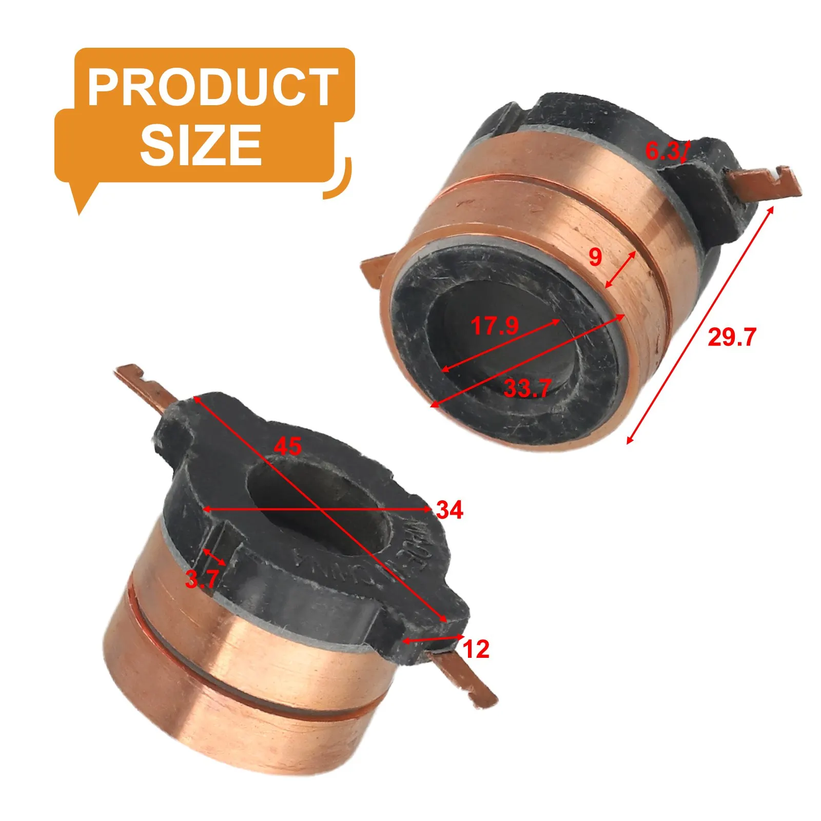 JDH-008-2 Collecting Ring Collecting Ring Smoothly And Efficiently 33.7mm Black Copper Tone For DC Motor For Home Appliances