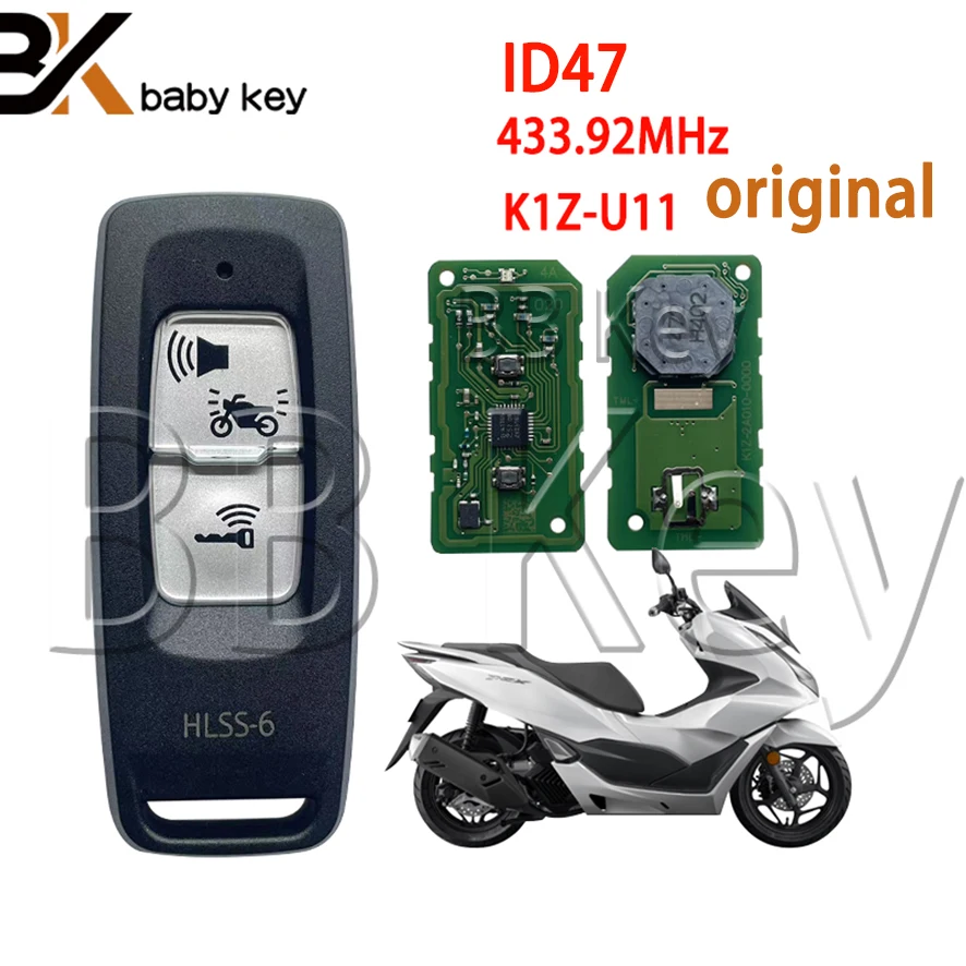 

Original Motorcycle Remote Control Key For Honda PCX160 FORZA NSS350 2021-2023 ID47 Chip 433.92FSK Replacement Smart Key