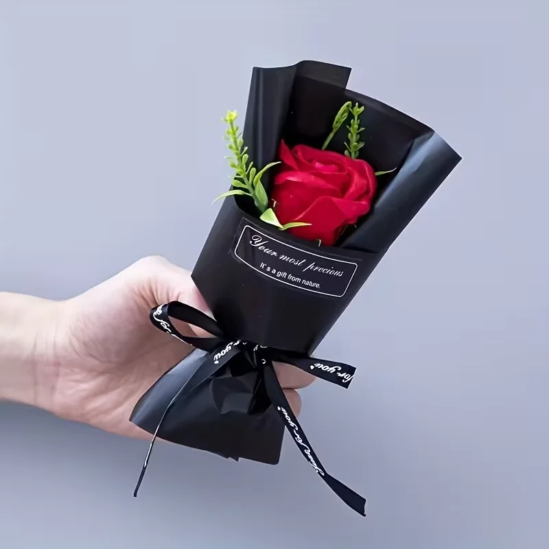 1 Stück Romantischer Mini-Rosenstrauß - Die Perfekte Wahl für Valentinstag, Geburtstag und Hochzeitsdekorationen aus Polyester – Detail 6