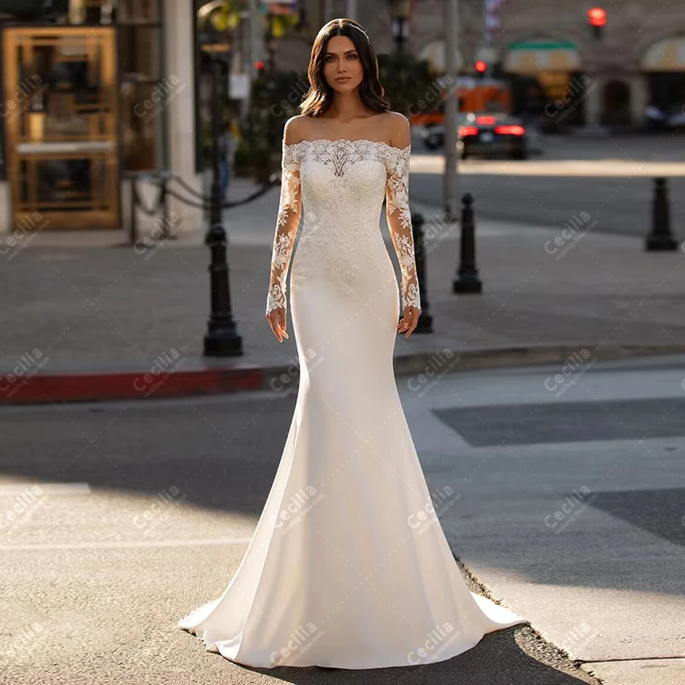 

Exquisite Wedding Dresses Vintage Bridal Gowns Lace Appliques Off The Shoulder Full Sleeves Customized Vestidos De Novia 2026