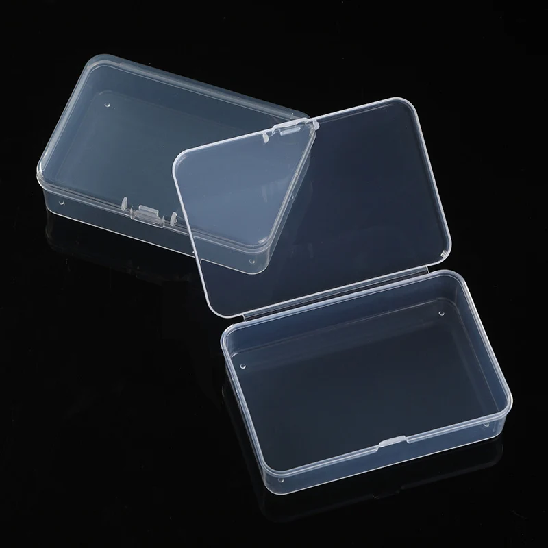 Small Transparent Storage Box Rectangle Plastic Container Jewelry Earrings Organizer Storage Case Beads organizer Packaging Box