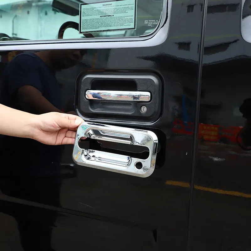 

For Hummer H2 2003-2009 Car Styling ABS Silver Car External Outer Door Handle Bowl Cover Trim Sticker Auto Accessories