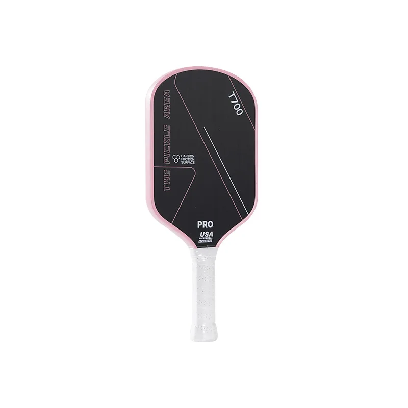 T700 Pickleball Paddle Carbon Fiber Surface USAPA Approved Carbon Fibre cold Pressed  Racket Pink  Red Black