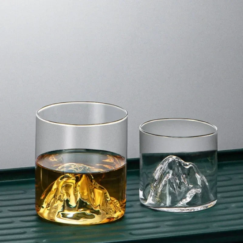 180ml/320ml Mountain View Cup Water Bottle Household Whiskey Glass Foreign Wine Cups Tibetan Mountain Spirit Glasses Drinkware