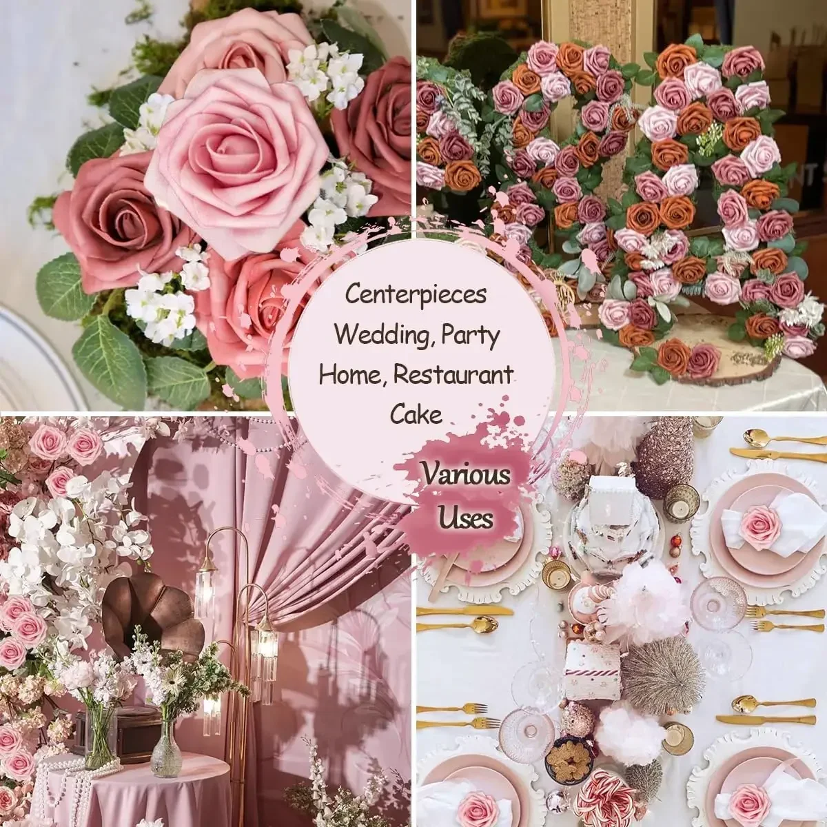 Soap Rose Flower Head Artificiale Real Touch Bloom per Bouquet fai da te Compleanno San Valentino Matrimonio Festa della mamma Regalo Decorazione per eventi