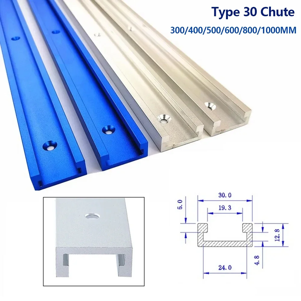 30 Type T-track T-slot Miter Track Jig Fixture Slot Connector Aluminum Alloy Woodworking Chute Rail Carpentry Bandsaws DIY Tools