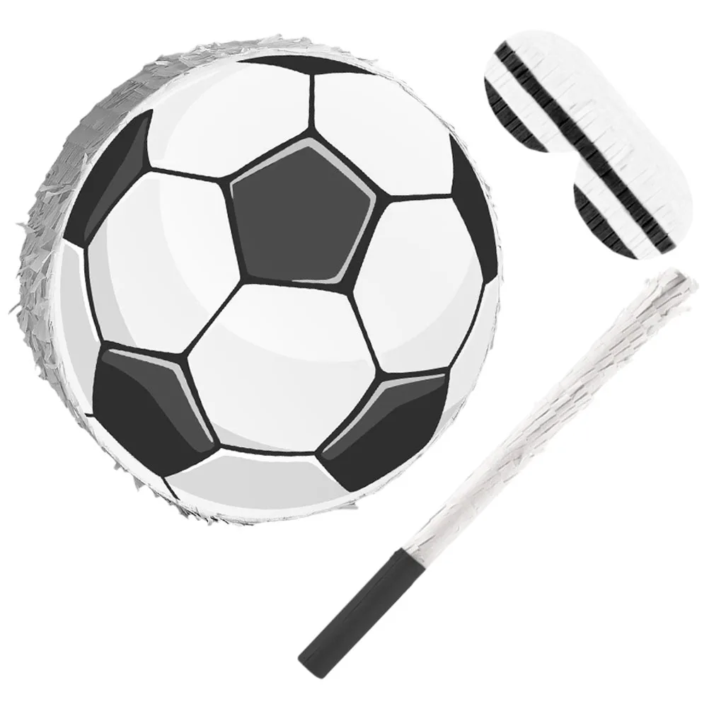 

1Set Soccer Pinata Football Design Crepe Paper Pinata Blindfold Birthday Party Decorations Soccer Sports Party