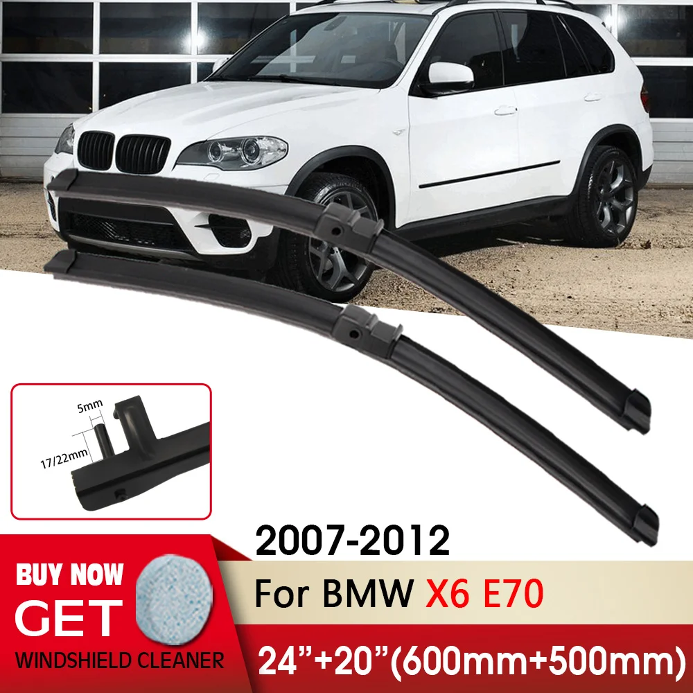 

Car Wiper RHD & LHD Front Wiper Blade 24"+20" For BMW X6 E70 2007-2012 Fit Side Pin Arm Windshield Windscreen Front Window