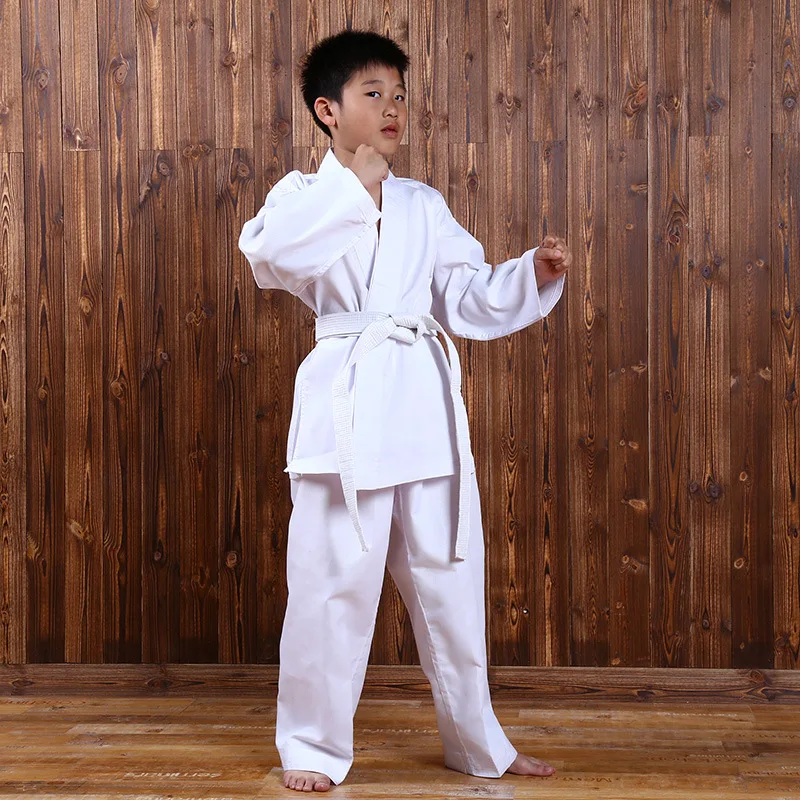 Uniforme da Karate bianca per bambini e adulti uniforme da studente leggera di Karate Gi con cintura per l\'allenamento di arti marziali