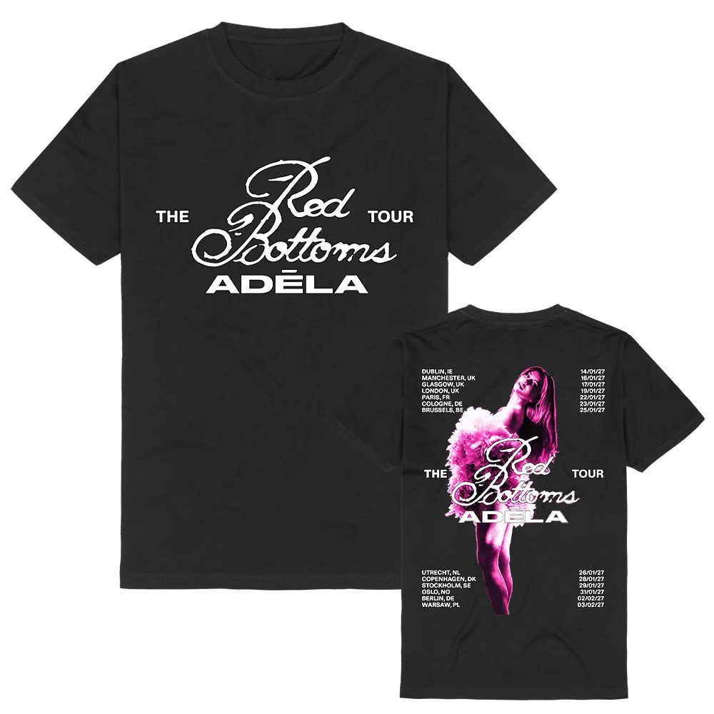 Adela Adéla The Red Bottoms Tour 2027 T-shirt Cotton Soft Short Sleeve Summer Tshirts Graphic Print Merch Women Men Clothing Top