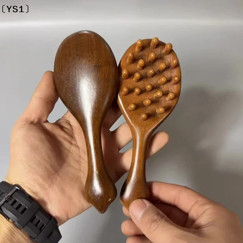 〔YS1〕Multi Functional Head Meridian Comb Detangling Long Hair Comb Thick Tooth Golden Sandalwood Scalp Massage Tool