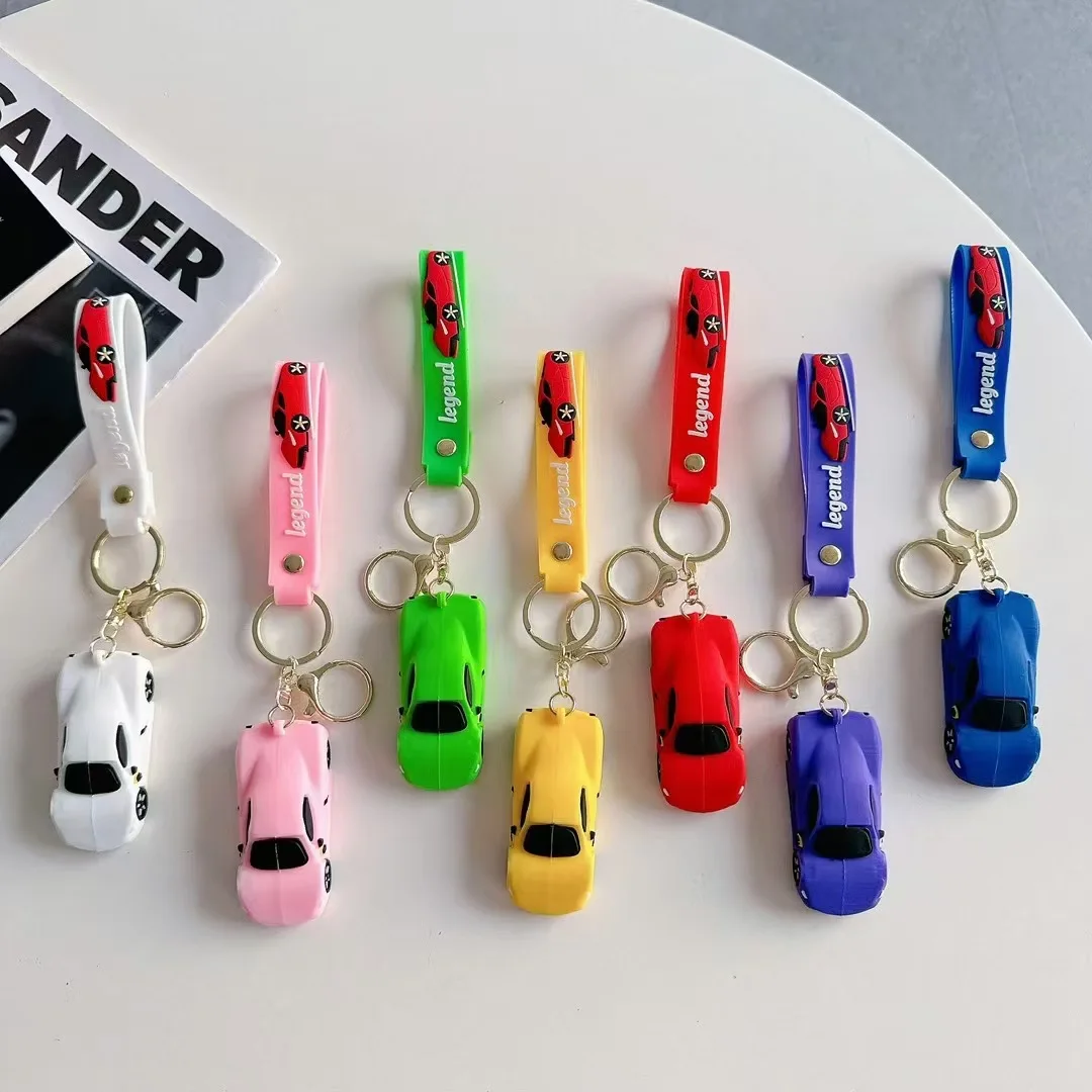 

New Cool Sports Car Keychain Cartoon Couple Personalized Soft Plastic Ornament Bag Gift Y2k Fashion Toys Anime Cartoon Frind