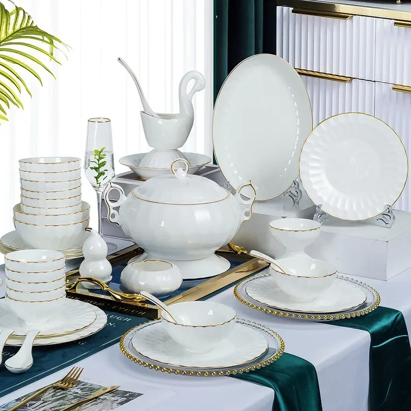 Dish set, household light luxury, modern simplicity, ceramic dish gifts