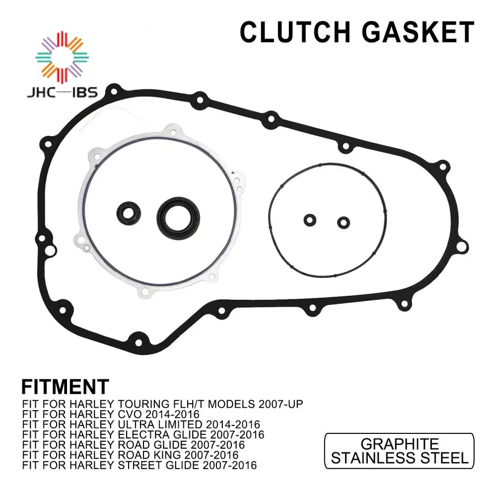 For Harley TOURING ELHT MODELS CVO ULTRA LIMITED ELECTRA GLIDE ROAD GLIDE ROAD KING STREET GLIDE Clutch Cover Gasket Seal Set