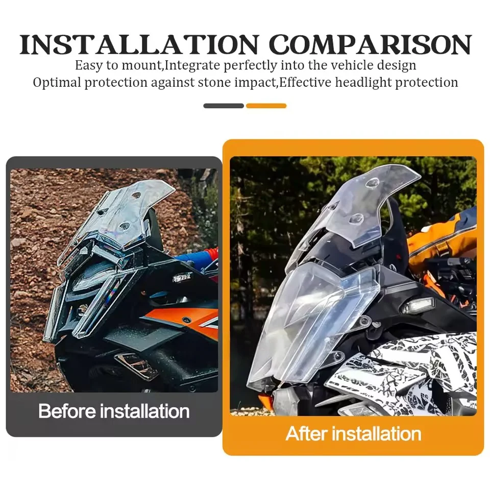 Motorcycle Acrylic Headlight Protective Cover For 1390 Super Adventure S / S EVO / R 2026 Accessories Head Light Protector Guard