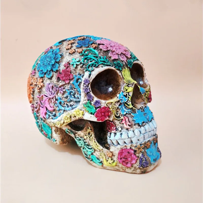 

[MGT]Resin Craft Skull Statues & Sculptures Garden Statues Sculptures Skull Ornaments Creative Colorful DIY Art Carving Statue