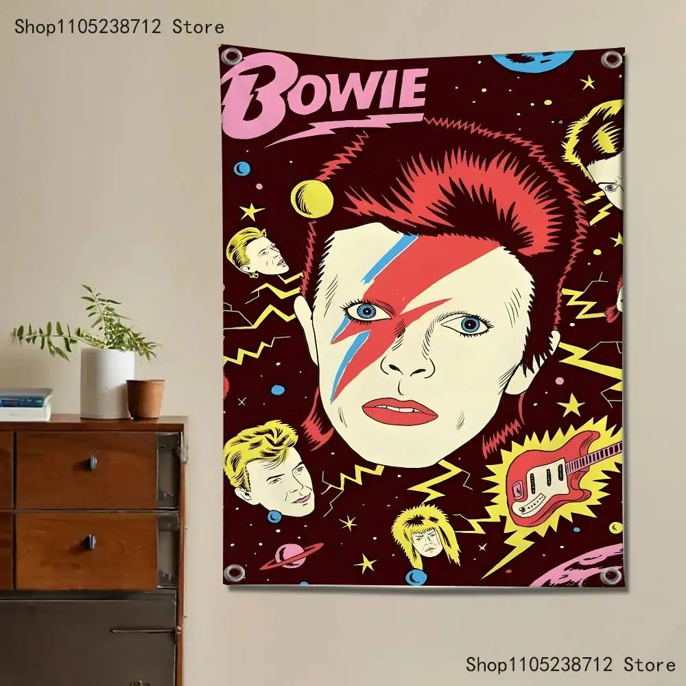 Singer D-David B-Bowies Flag Tapestry Banner For Bedroom Outdoor Living Room Restaurant Bar Wall Decor Party