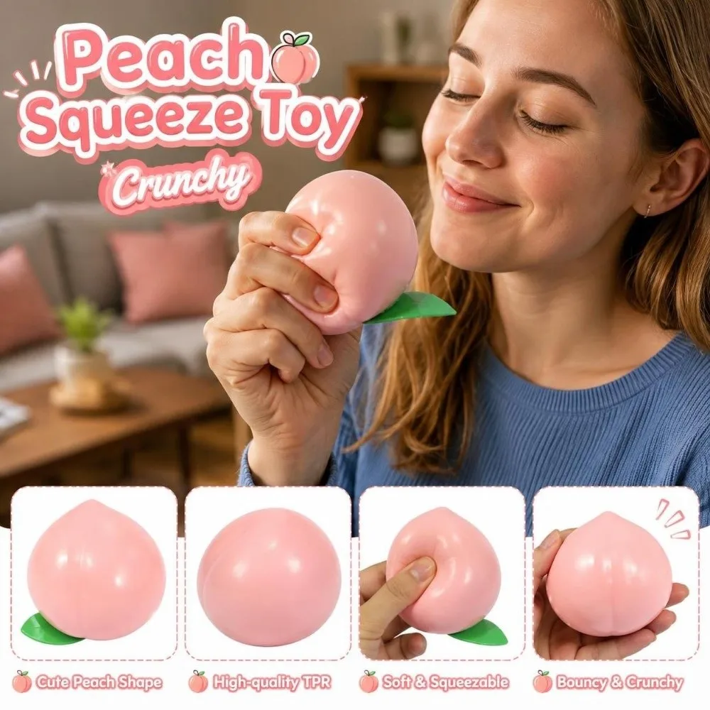 Crunchy Peach Squeeze Toy Building Blocks Sound Effects Crackling Peach Squishy Toy Soft Comfortable TPR Fidget Toy