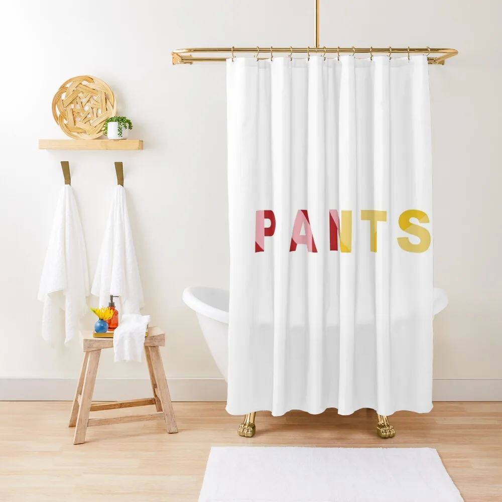 PANTS text Shower Curtain Waterproof Fabric Bathroom Funny Shower Shower For Bathroom Set Curtain