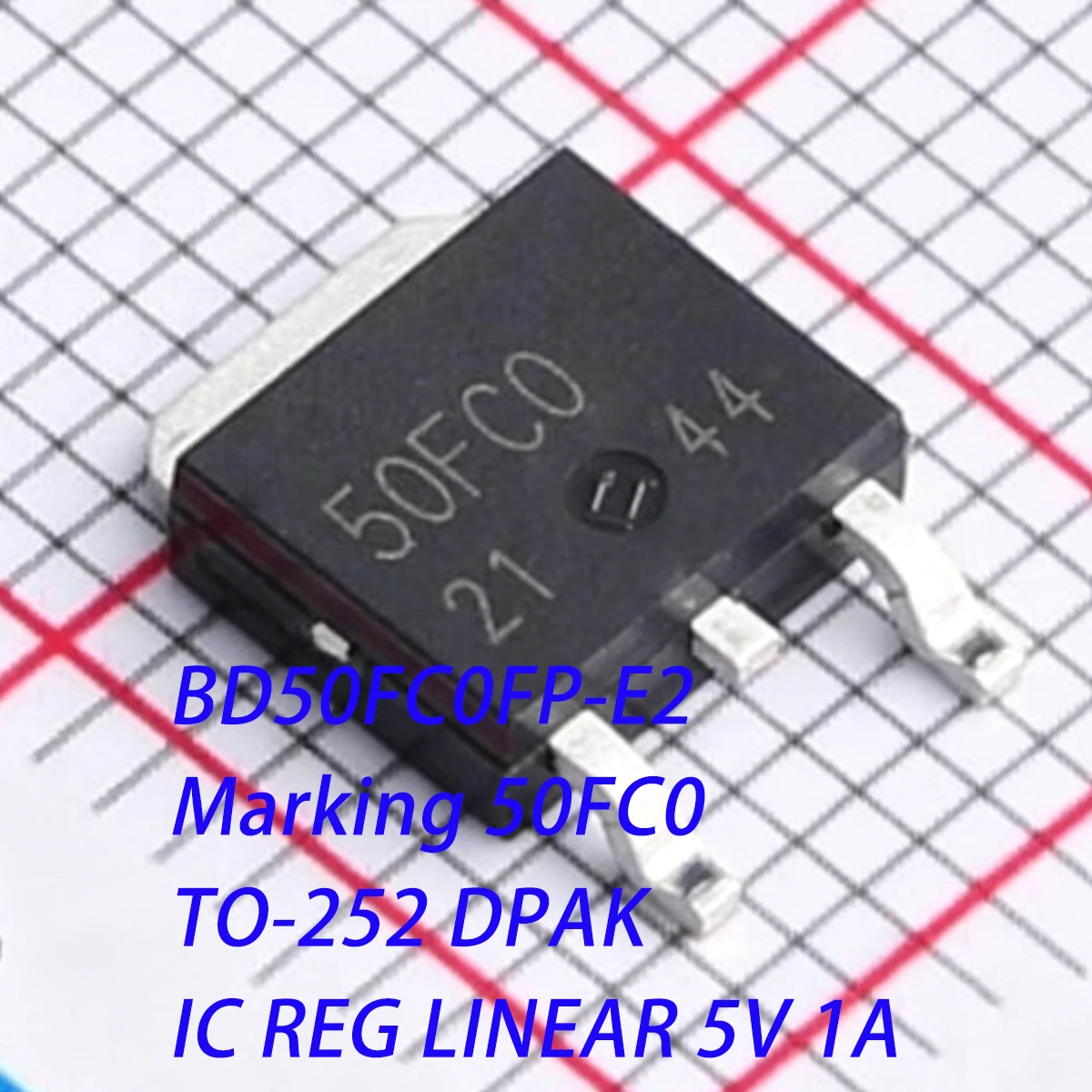 10PCS BD50FC0FP-E2 Marking 50FC0 TO-252 DPAK IC chip REG LINEAR Fixed 26.5V 1A 5V Positive NEW Original Linear Regulator LDO