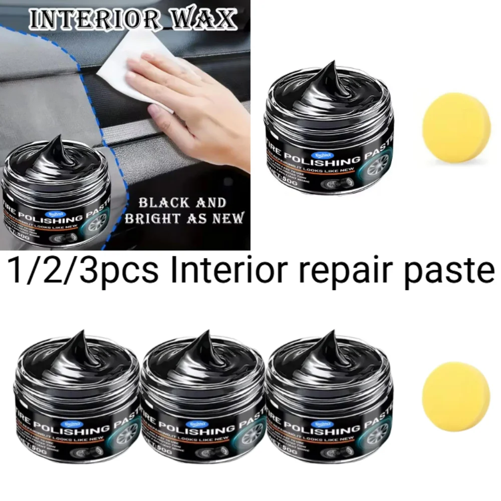 1/2/3pcs Car Interior Repair Paste Auto Plastic Renovator Wax, Scratch Repair For Car Bumpers And Interiors,Enhances Restoration