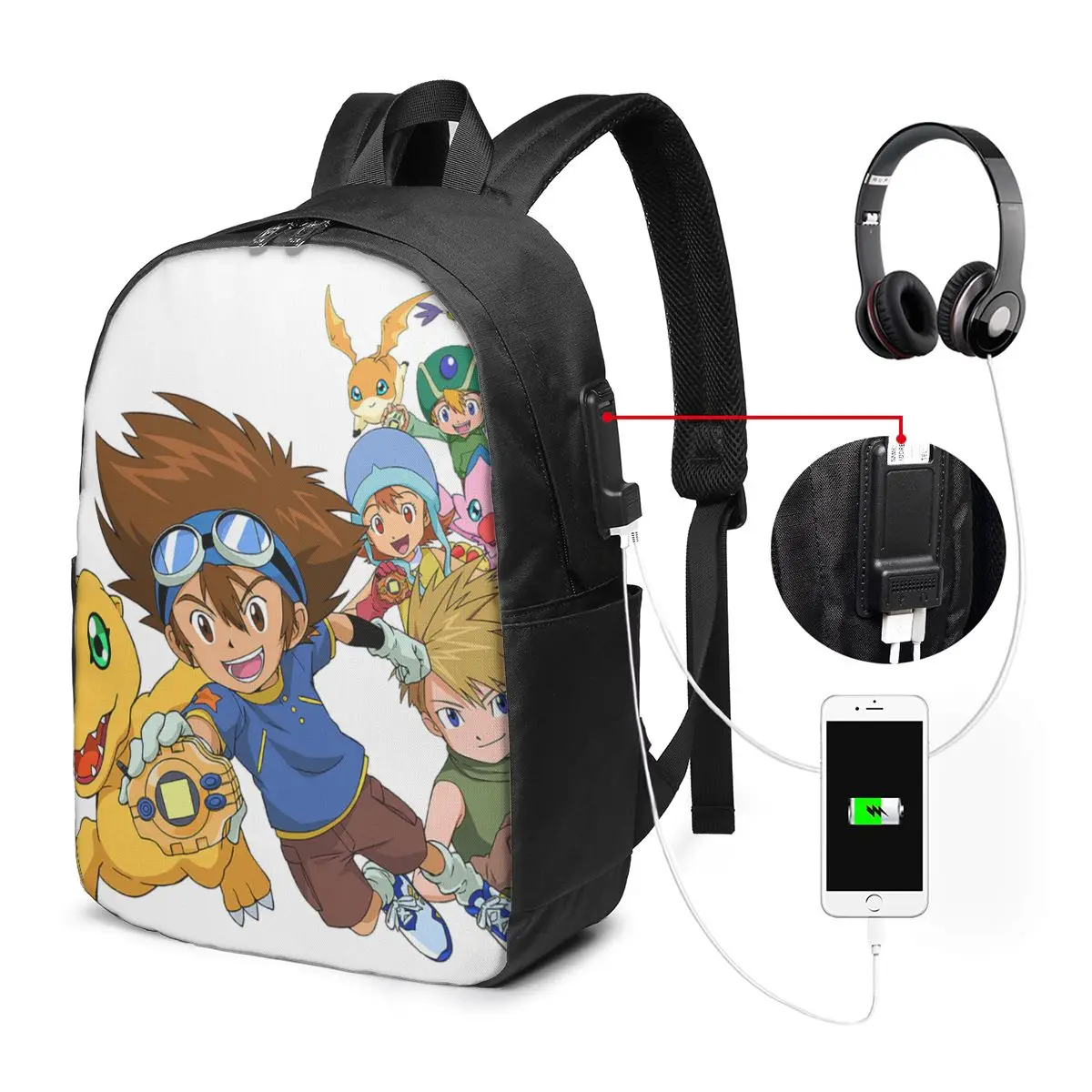 Anime Digimon Cartoon (1) Backpack Travel Notebook Bag Computer College Student School Bag Laptop Shoulder Bags for Men Women