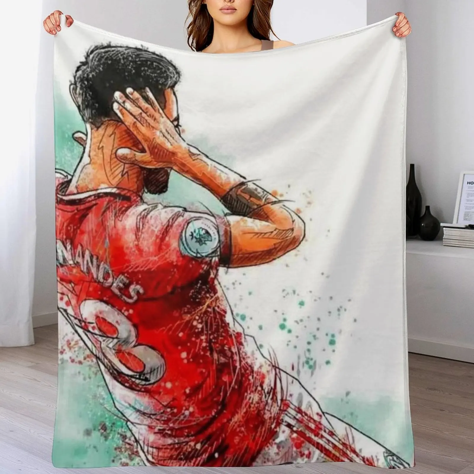 

bruno fernandes art Throw Blanket Bed Fashionable Luxury Brand Shaggy Blankets