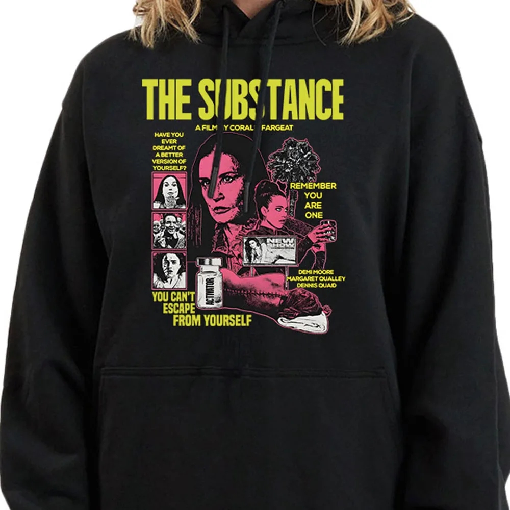 The Substance Film Horror Style Hoodies Long Sleeve Men/Women Hooded Sweatshirts Streetwear Hip Hop Fashion Unisex Sudaderas