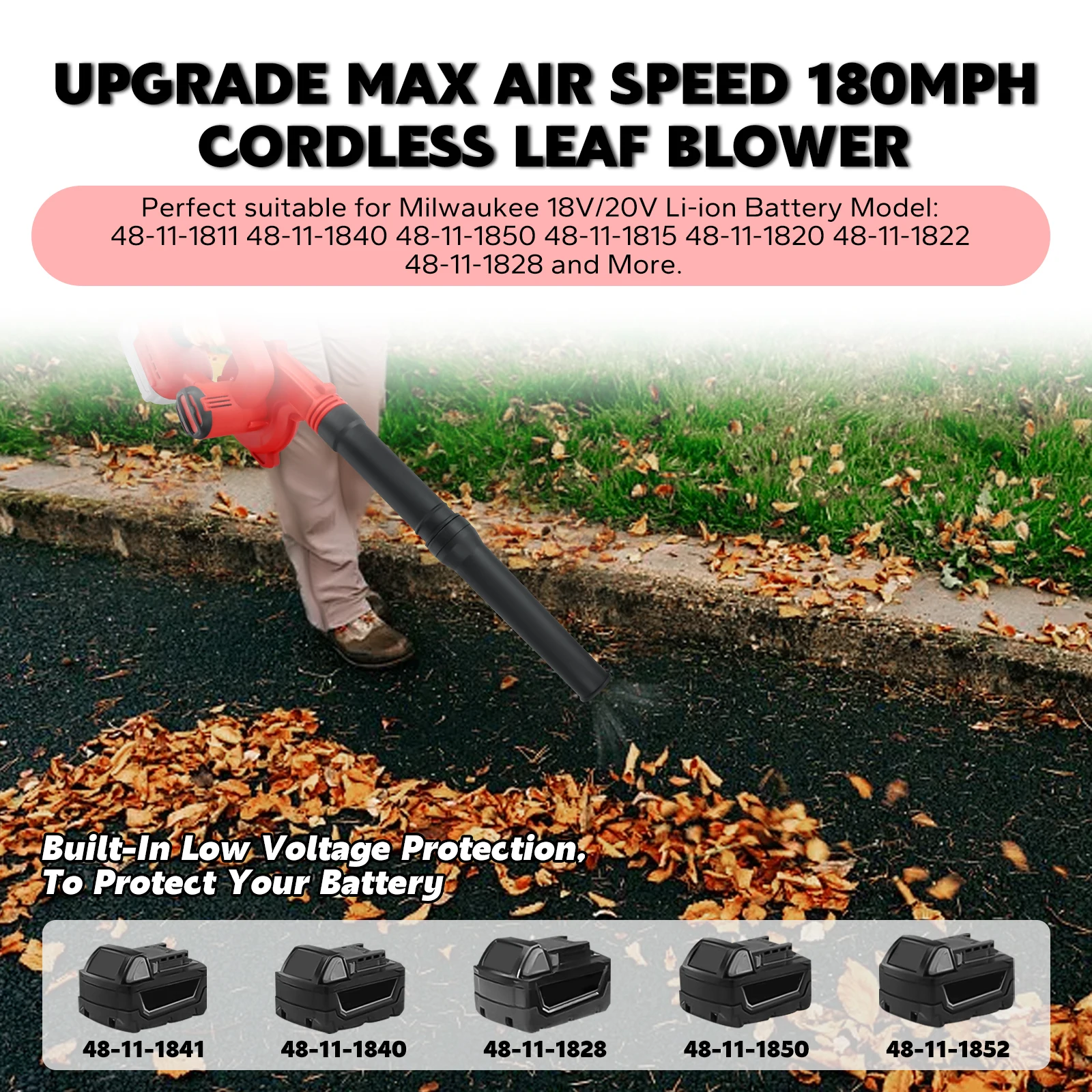 Milwaukee-コードレス電気掃除機,ブラシレスリーフブロワー,リチウムイオンバッテリーなし,最大180mphの6速掃除機