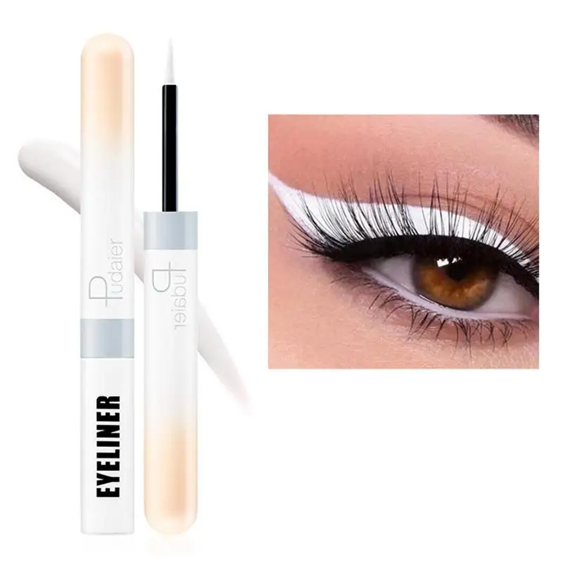 Farbiger flüssiger Eyeliner Stift wasserdicht langlebiger matter Eyeliner Gel flüssige Farbe Eyeliner Bleistift Augen Make-up Eyeliner weiß