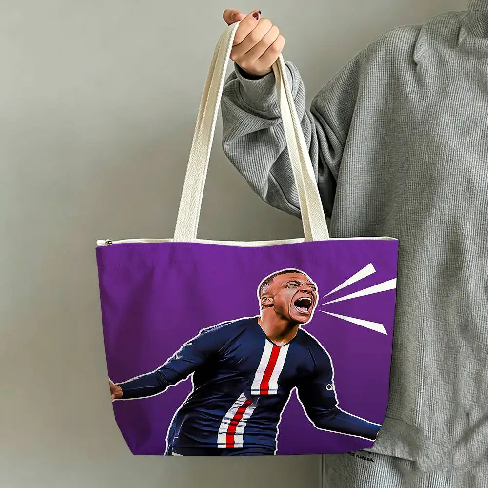 Speed Demon Kylian M-Mbappe Printed Canvas Tote Bag Shoulder Bag Commuter Mommy Shopping Bag