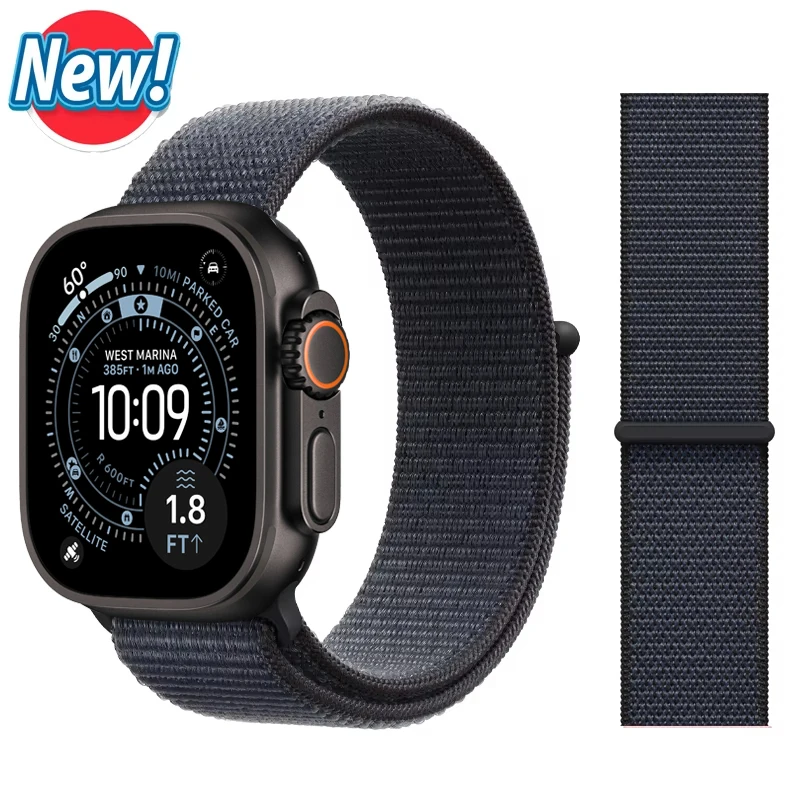 حلقة نايلون رسمية لساعة أبل 11 باند 42 ملم 46 ملم 44 ملم 40 ملم 41 ملم 45 ملم 49 ملم سوار iWatch 2026 10 9 8 7 6 5 SE3 Ultra 3 2