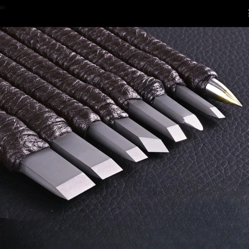 DIY Tungsten Steel Carving Knife Set Ideal for Seal Carving Woodcarving and Stone Seal Engraving Wood Working Chisel for Wood