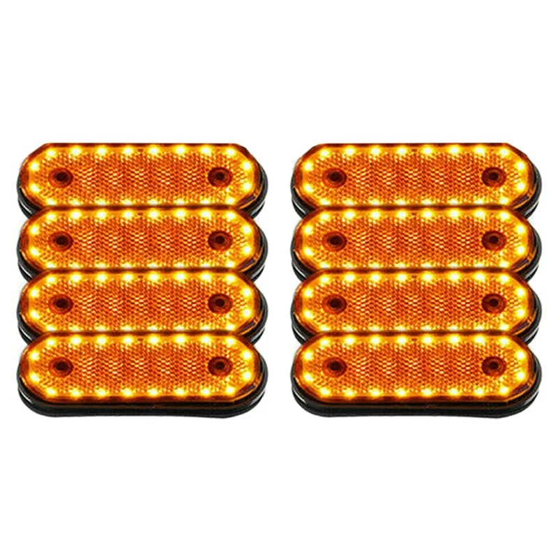 16PCS Amber Markerings Light Side Marker 20LED 24V Trusk Lamp Pickup Truck Side Marker Lights For Truck