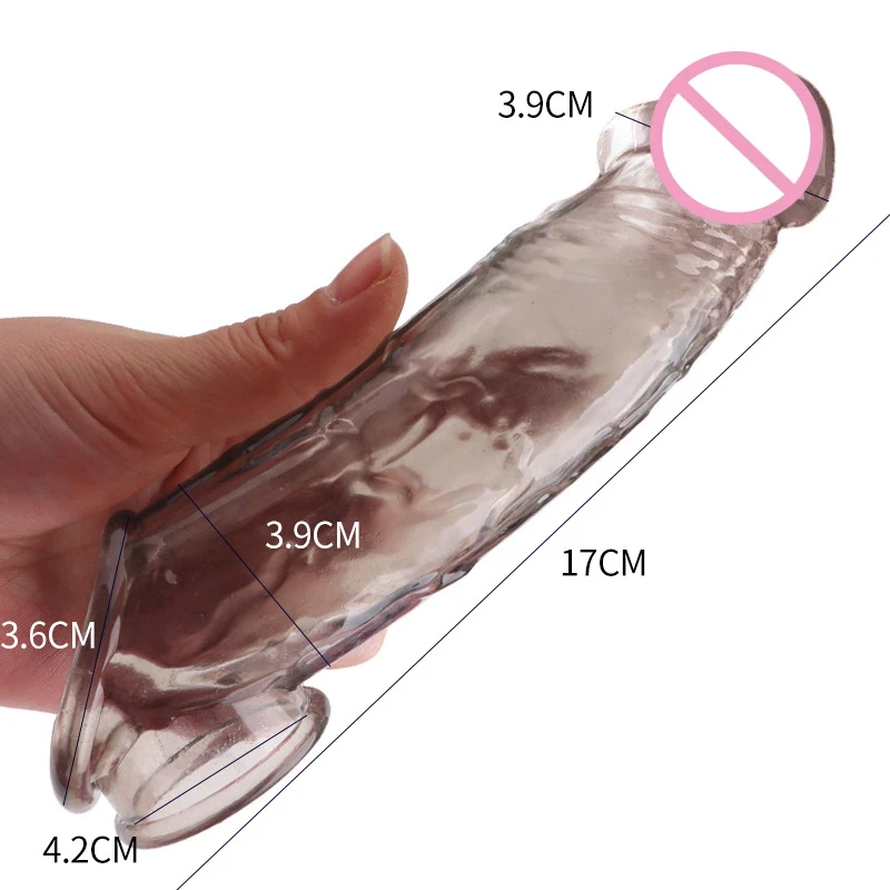 Reusable Penis Magnify Ring For Men Sex Toys Sleeve Extender Dick Glans Enlargemen Penis Delay Ejaculation Condom Rings Cover