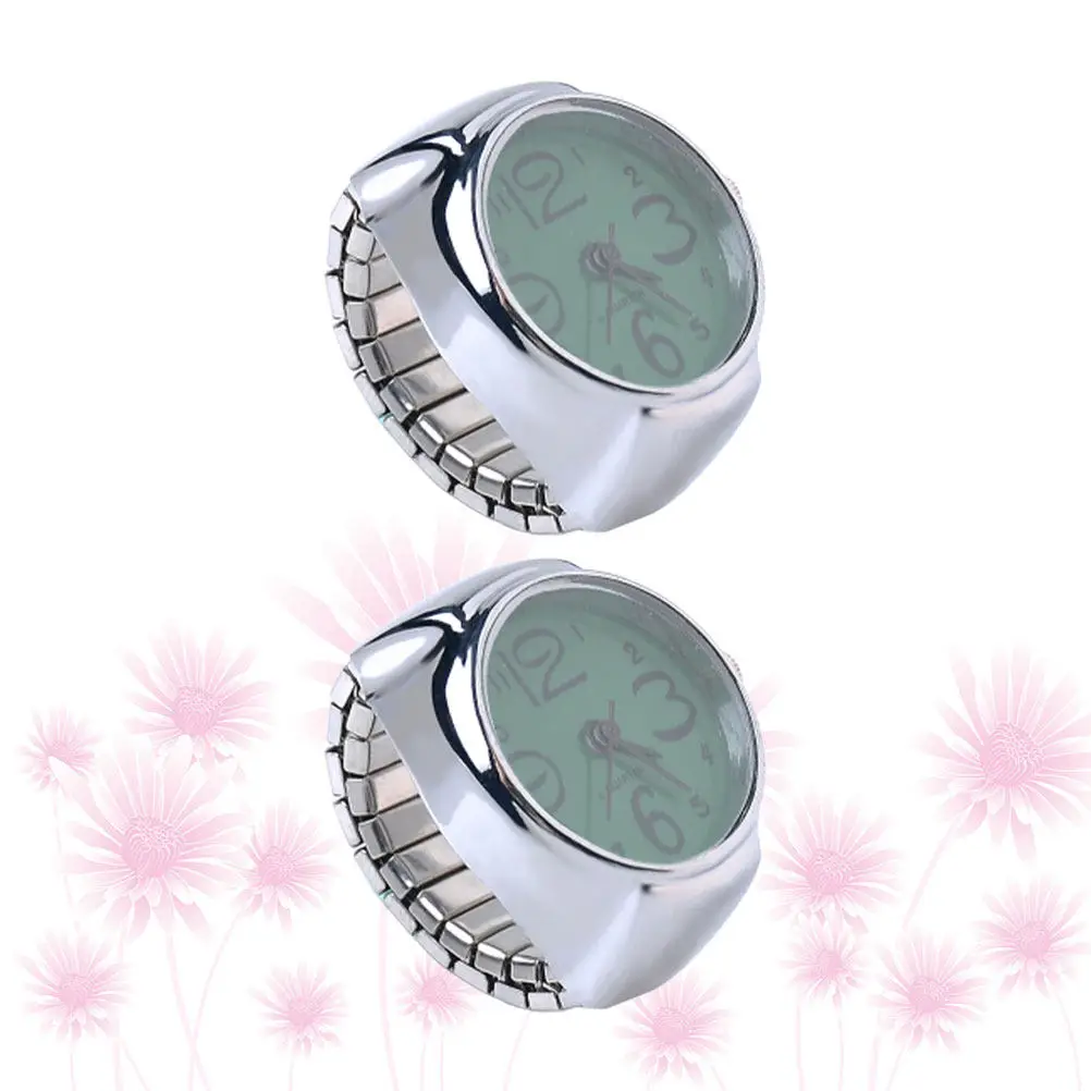 

Набор из 2-х парных часов-колец: Изысканные кварцевые часы на палец с крупным циферблатом, идеальный подарок для путешествий и свадьбы, для женщин и мужчин