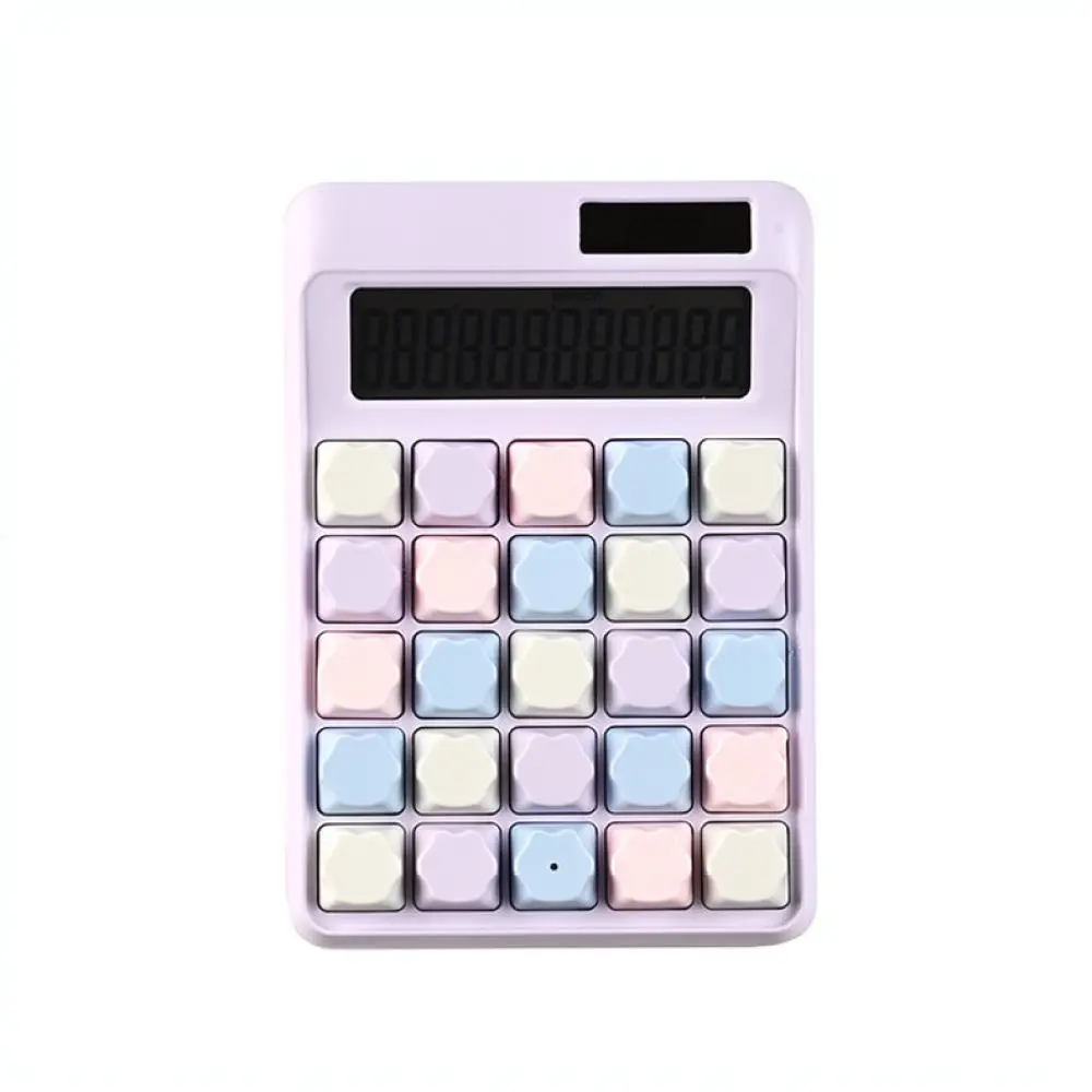 Ergonomic Mechanical Feel Calculator 12 Digit Display Portable Desktop Adding Machine Student Office Supplies