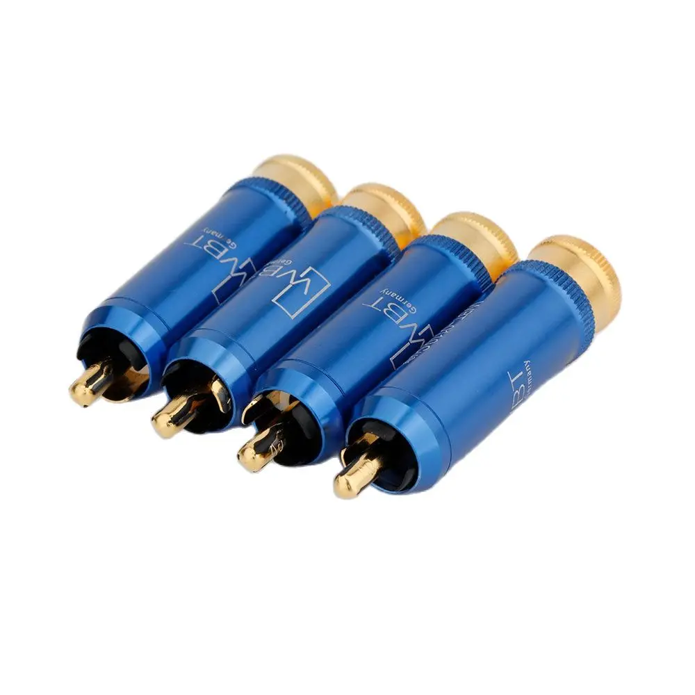 4PCS WBT-0110Cu Nextgen RCA Solder Connector Plug Hi-End HIFI Gold Plated Male Audio Cable Cord Plugs Frequency Jack