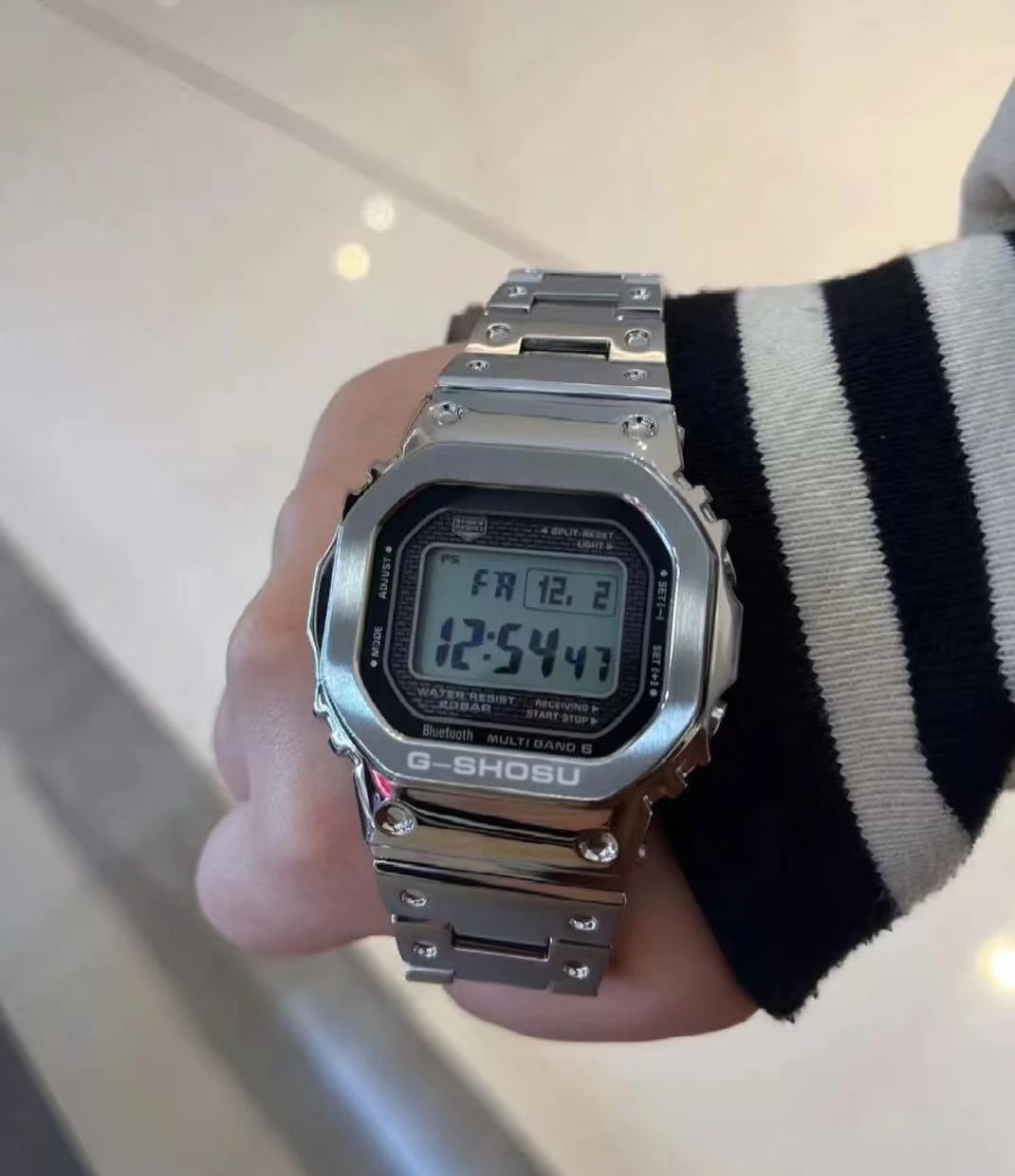 

Digital Electronic Sports Unisex Watch Full Function Square Alloy LED Dial Steel Strap Full Function Series