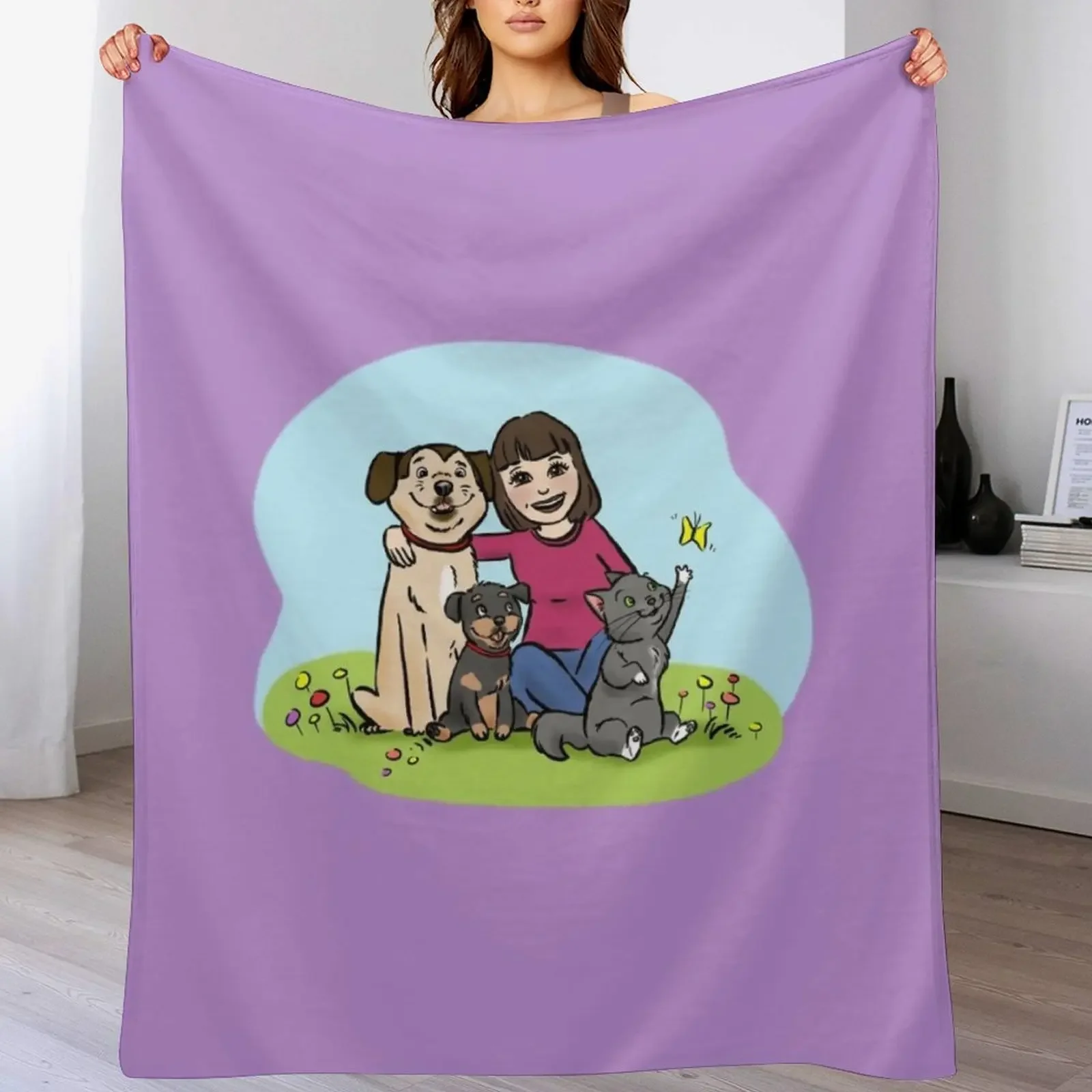 

Leslie & Pets Holiday 2023 Throw Blanket