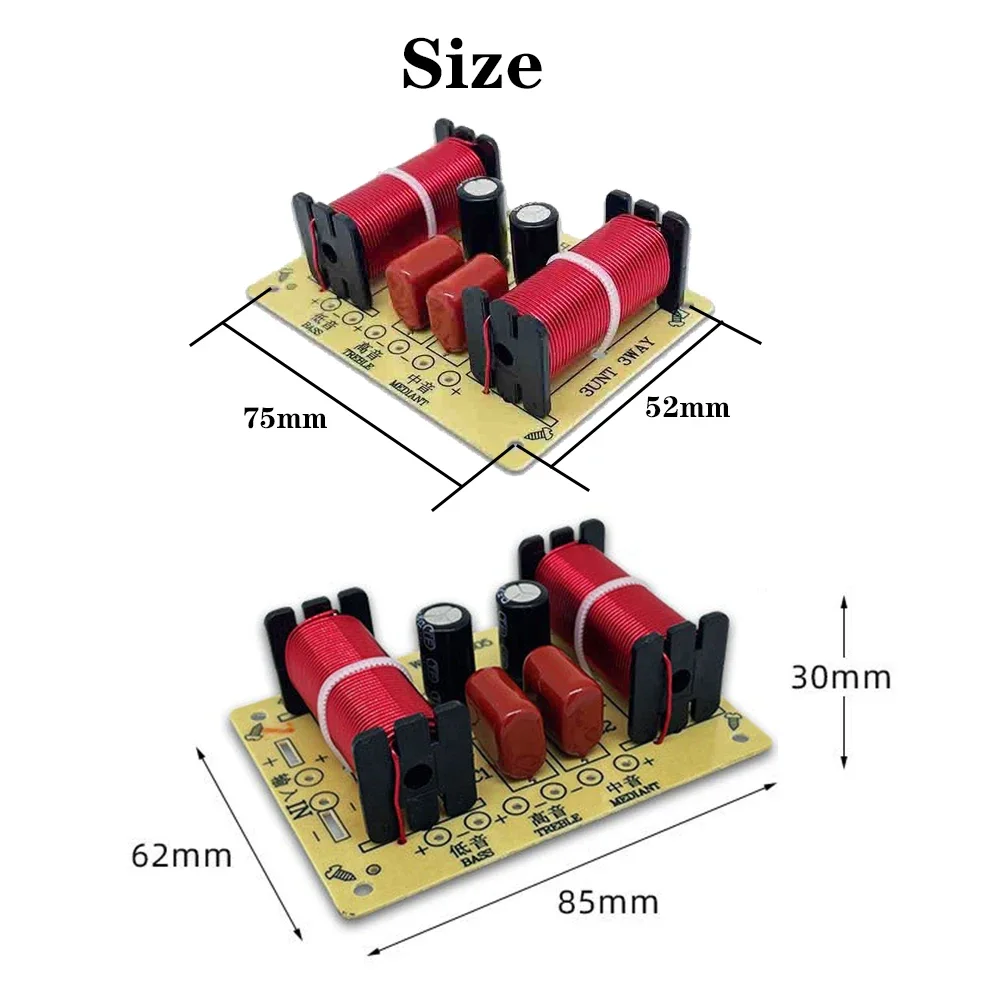 3-way Crossover Audio filtry głośnik HiFi 3 hi-fi dzielnik częstotliwości głośnik 150W rozdzielacz częstotliwości Crossover Stereo