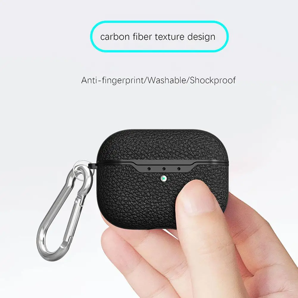 For AirPods 4 Headphone Case Lychee Pattern Headphone Protective Case Simple Antidrop Dustproof Soft Skins Protective Case