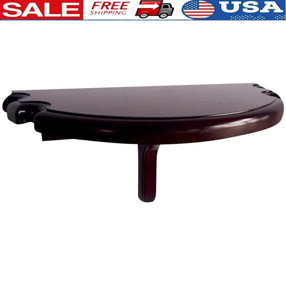 

Premium Half Moon Wall Shelf Solid Hardwood Space Saving Pub Table Indoor Drink Holder Cue Rack Mounting Hardware Included
