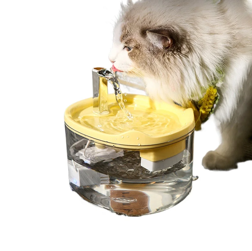 Silent Pet Waterer, Dual-Filter Fresh Water, Automatic Intelligent Feeding Device, Anti-Dry Burning