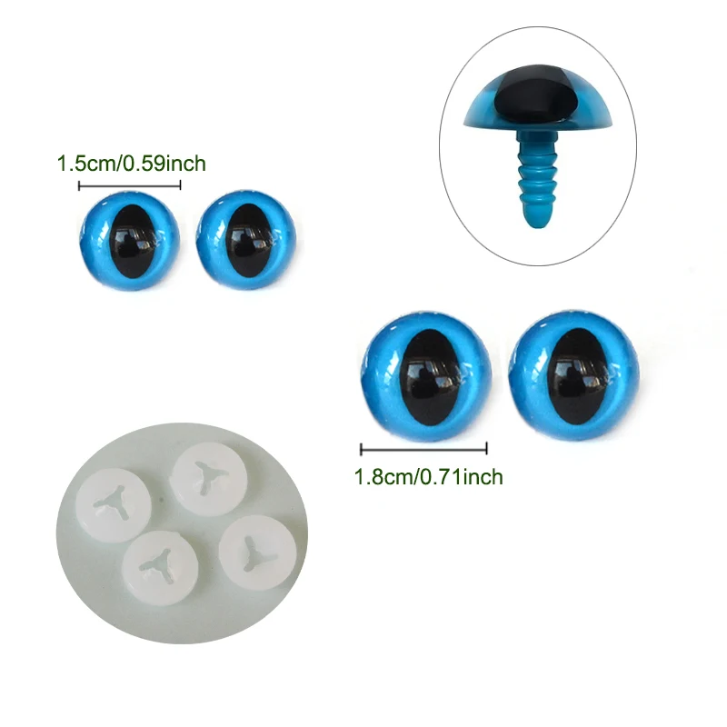 14/20pcs 12-18mm plastic safety eye for handmade safety eye crochet doll longan filling animal with washer for DIY crafts