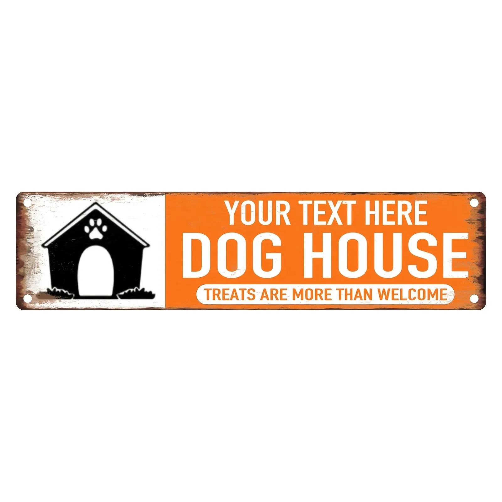 1pc Custom Text Aluminum Dog House Sign 15.75x3.94