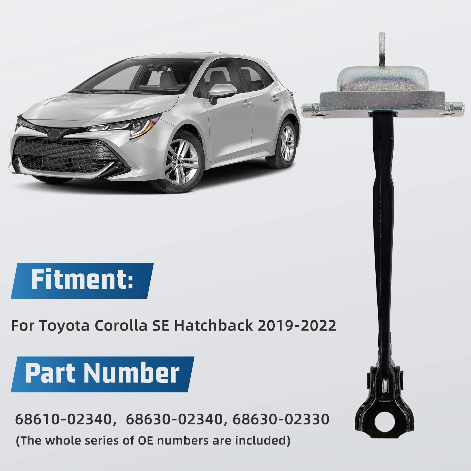 

Door Check Strap Hinge Stopper Limiter Front Rear Left Right for Toyota Corolla 2009 2010 2011 2012-2022 68610-02160 68630-02240